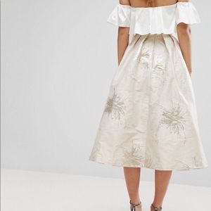 Coast Lyra foiled jacquard full midi skirt